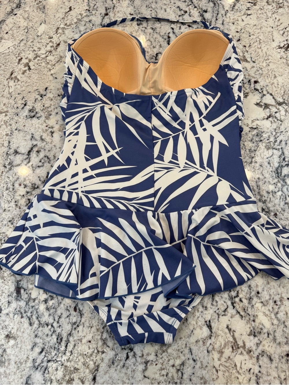 Sea & Sand Beachwear Blue Tropical Swimdress One Piece Size 16 Tummy Control - Picture 6 of 9